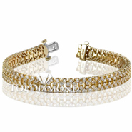 Diamond 18K Yellow Gold Bracelet L1327. Diamond 18K White Gold Bracelet L1327, Diamond Bracelets. Bracelets. Top Diamonds & Jewelry