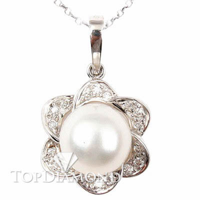 Pearl & Diamond Pendant P2417. Pearl & Diamond Pendant P2417, Pearl Pendants. Pearl Jewelry. Top Diamonds & Jewelry