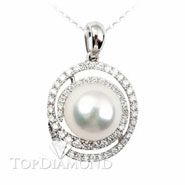 Pearl & Diamond Pendant P2429. Pearl & Diamond Pendant P2429, Pearl Pendants. Pearl Jewelry. Top Diamonds & Jewelry