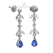 Blue sapphire and diamond Earrings E0802. Blue sapphire and diamond Earrings E0802, Gemstone Earrings. Gemstone Jewelry. Top Diamonds & Jewelry