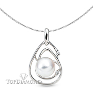 Pearl & Diamond Pendant P2439. Pearl & Diamond Pendant P2439, Pearl Pendants. Pearl Jewelry. Hung Phat Diamonds & Jewelry