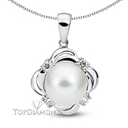 Pearl & Diamond Pendant P1544. Pearl & Diamond Pendant P1544, Pearl Pendants. Pearl Jewelry. Hung Phat Diamonds & Jewelry