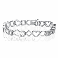 Diamond Tennis Bracelet in 18K White Gold Style L1803. Diamond Tennis Bracelet in 18K White Gold Style L1803, Tennis Bracelets. Bracelets. Hung Phat Diamonds & Jewelry