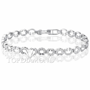 Diamond Tennis Bracelet in 18K White Gold Style L1806. Diamond Tennis Bracelet in 18K White Gold Style L1806, Tennis Bracelets. Bracelets. Hung Phat Diamonds & Jewelry